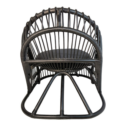 Πολυθρόνα Tromso paakoworld pe rattan σε μαύρη απόχρωση με μαύρο μαξιλάρι 80x85x98εκ - Hippiehome.gr