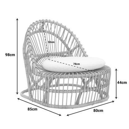 Πολυθρόνα Tromso paakoworld pe rattan σε μαύρη απόχρωση με μαύρο μαξιλάρι 80x85x98εκ - Hippiehome.gr