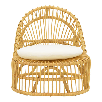 Πολυθρόνα Tromso paakoworld pe rattan σε φυσική απόχρωση με εκρού χρώμα μαξιλάρι 80x85x98εκ - Hippiehome.gr