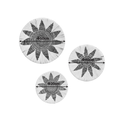 Διακοσμητικό τοίχου Circy Inart σετ 3 τεμ ψάθα σε λευκή-μπεζ απόχρωση - Hippiehome.gr