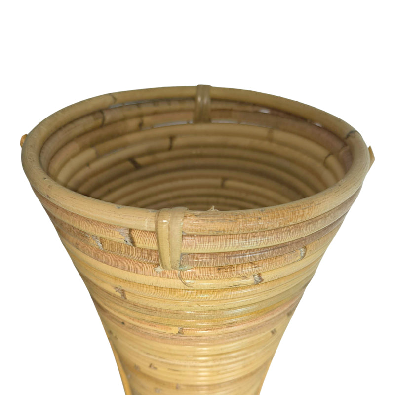 Βάζο Virnia Inart pe rattan σε φυσική απόχρωση Φ40x100εκ - Hippiehome.gr