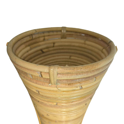 Βάζο Virnia Inart pe rattan σε φυσική απόχρωση Φ40x100εκ - Hippiehome.gr