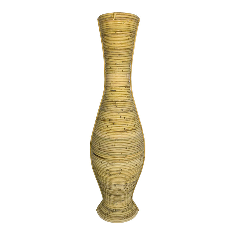 Βάζο Virnia Inart pe rattan σε φυσική απόχρωση Φ40x100εκ - Hippiehome.gr