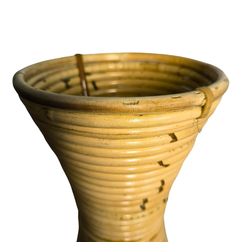 Βάζο Virnia Inart pe rattan σε φυσική απόχρωση Φ40x70εκ - Hippiehome.gr