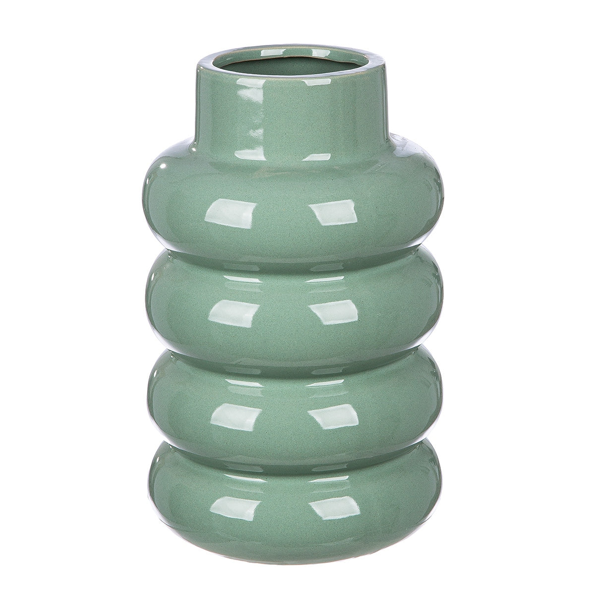 Βάζο "Rim" Κεραμικό Πράσινο PU Pcs. Assorted H. 24 cm D. 15 cm - Hippiehome.gr