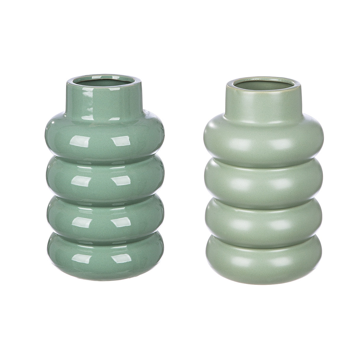 Βάζο "Rim" Κεραμικό Πράσινο PU Pcs. Assorted H. 24 cm D. 15 cm - Hippiehome.gr