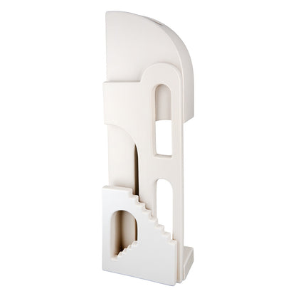 Βάζο "Faccia" Σπίτι Motif Staircase Κεραμικό Beige PU 13x8.5x46cm - Hippiehome.gr