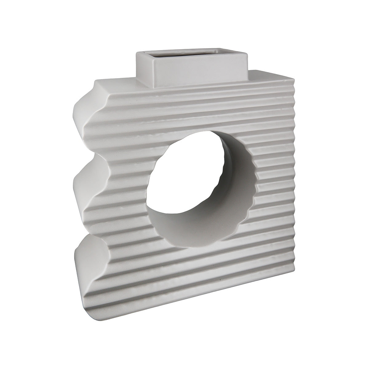 Βάζο "Boca" Κεραμικό Γκρι PU 23x8x24.5cm - Hippiehome.gr