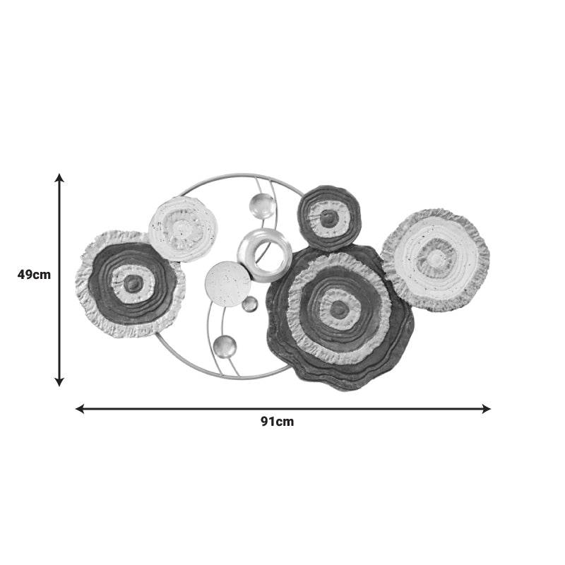 Διακοσμητικό τοίχου Cirsus Inart μέταλλο σε χρυσή-λευκή-μαύρη απόχρωση 91x49x4εκ - Hippie Home 