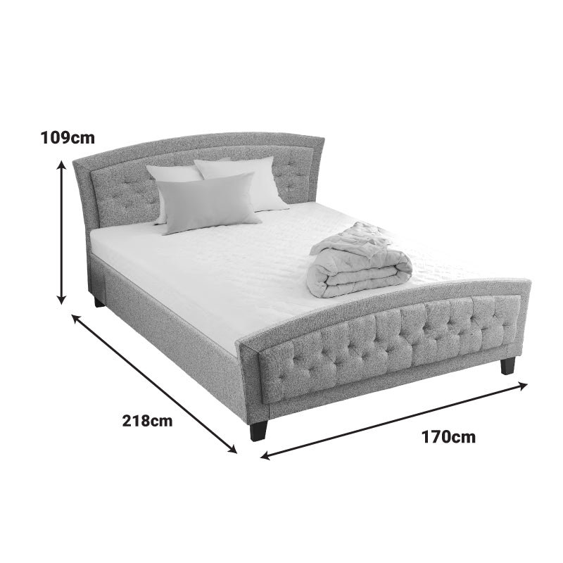 Κρεβάτι Camaro pakoworld ύφασμα σε γκρι απόχρωση160x200εκ - Hippiehome.gr