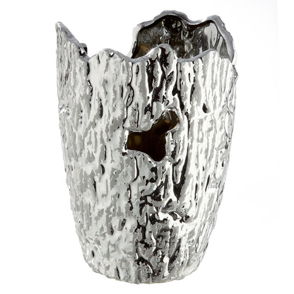 Βάζο Κωνικό Κεραμικό Ασημί Χρώμα D13X19Cm D13X19Cm - Hippiehome.gr