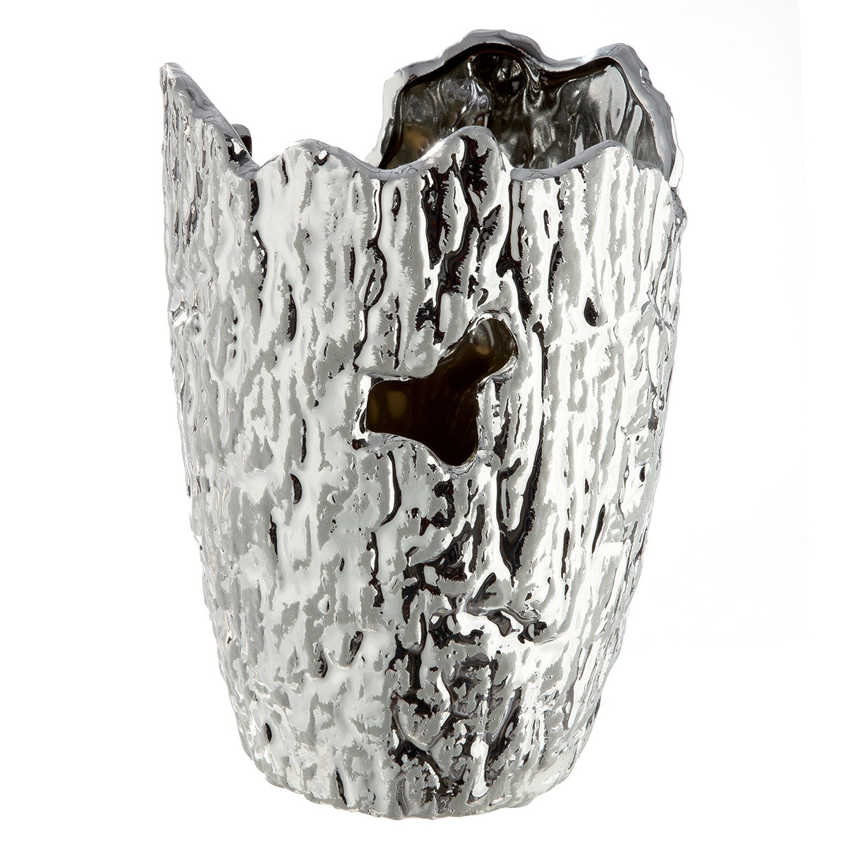 Βάζο Κωνικό Κεραμικό Ασημί Χρώμα D13X19Cm D13X19Cm - Hippiehome.gr