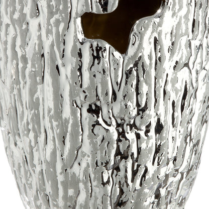 Βάζο Κωνικό Κεραμικό Ασημί Χρώμα D13X19Cm D13X19Cm - Hippiehome.gr