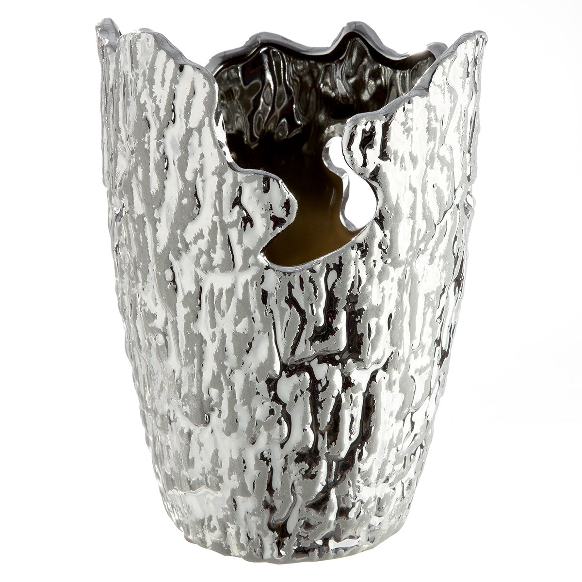Βάζο Κωνικό Κεραμικό Ασημί Χρώμα D13X19Cm D13X19Cm - Hippiehome.gr