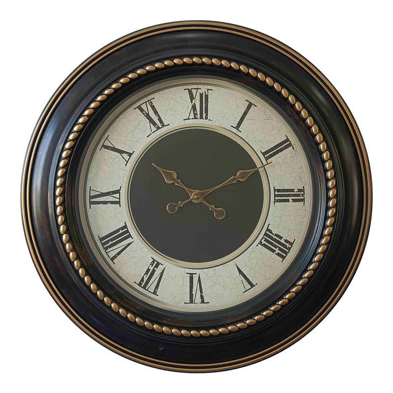 Retta Inart wall clock in antique black and gold tone Φ60.8x5.6cm