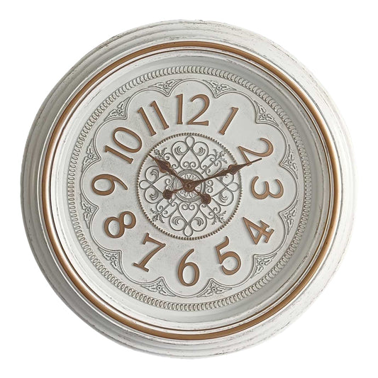 Alicce Inart wall clock in antique white and gold tone Φ58.2x5.6cm