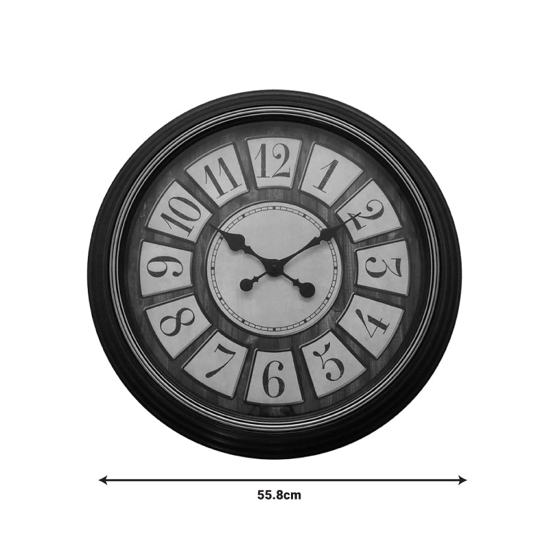 Docto Inart wall clock in black antique shade Φ55.8x5.2cm