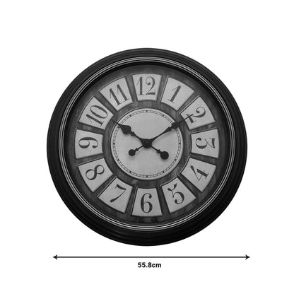 Docto Inart wall clock in black antique shade Φ55.8x5.2cm