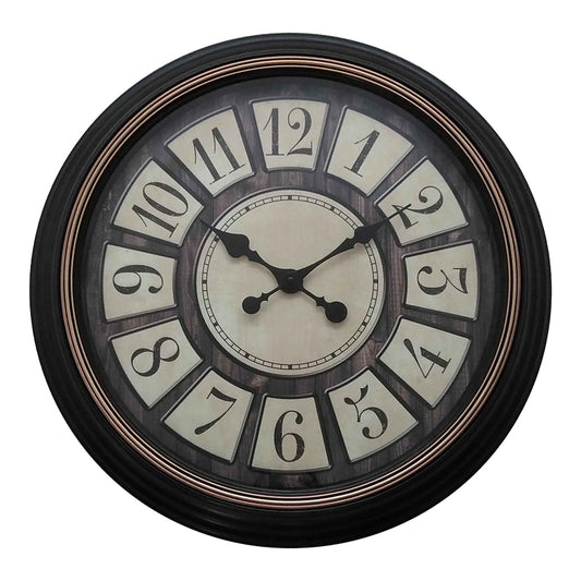 Docto Inart wall clock in black antique shade Φ55.8x5.2cm