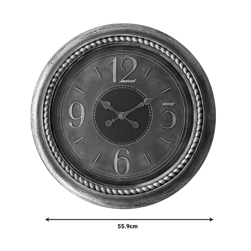 Festo Inart wall clock in antique silver shade Φ55.9x5.6cm