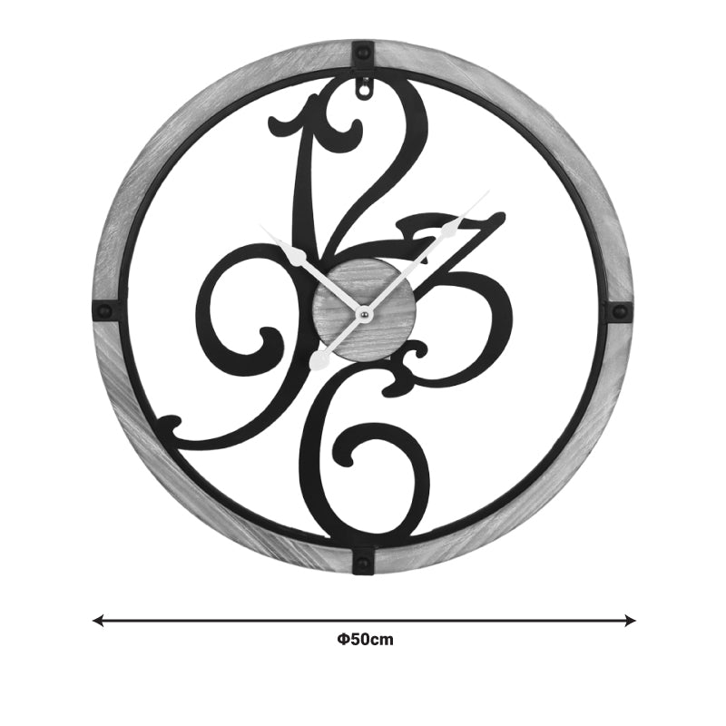 Wall clock Confu Inart metal in black shade 50x2.5x50cm