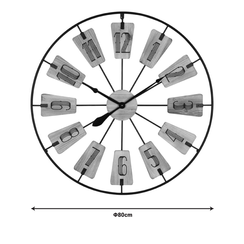 Ρολόι τοίχου Fepo Inart μέταλλο σε μαύρη απόχρωση 80x3x80εκ - Hippie Home 
