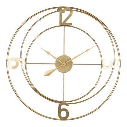 Wall clock Rive Inart metal in gold shade 80x3x80cm