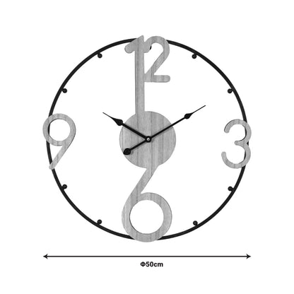 Wall clock Broda Inart metal in black shade 50x3x50cm