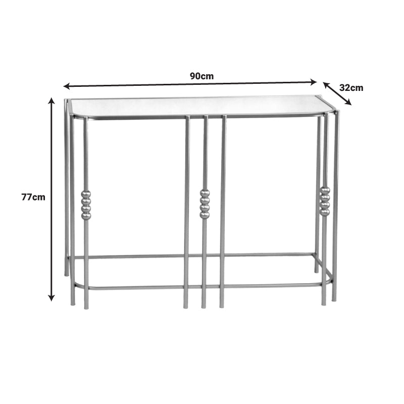 Κονσόλα Emiliane Inart χρυσό μέταλλο - γυαλί καθρέπτη 90x32x77εκ - Hippie Home 