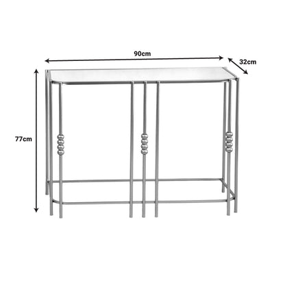 Κονσόλα Emiliane Inart χρυσό μέταλλο - γυαλί καθρέπτη 90x32x77εκ - Hippie Home 