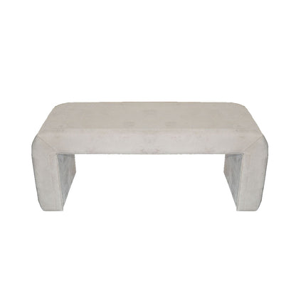 Stool Gagga Inart velvet fabric in beige shade 110x40x45cm