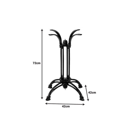 Βάση τραπεζιού Astu pakoworld μεταλλική σε μαύρη απόχρωση 42x42x72εκ