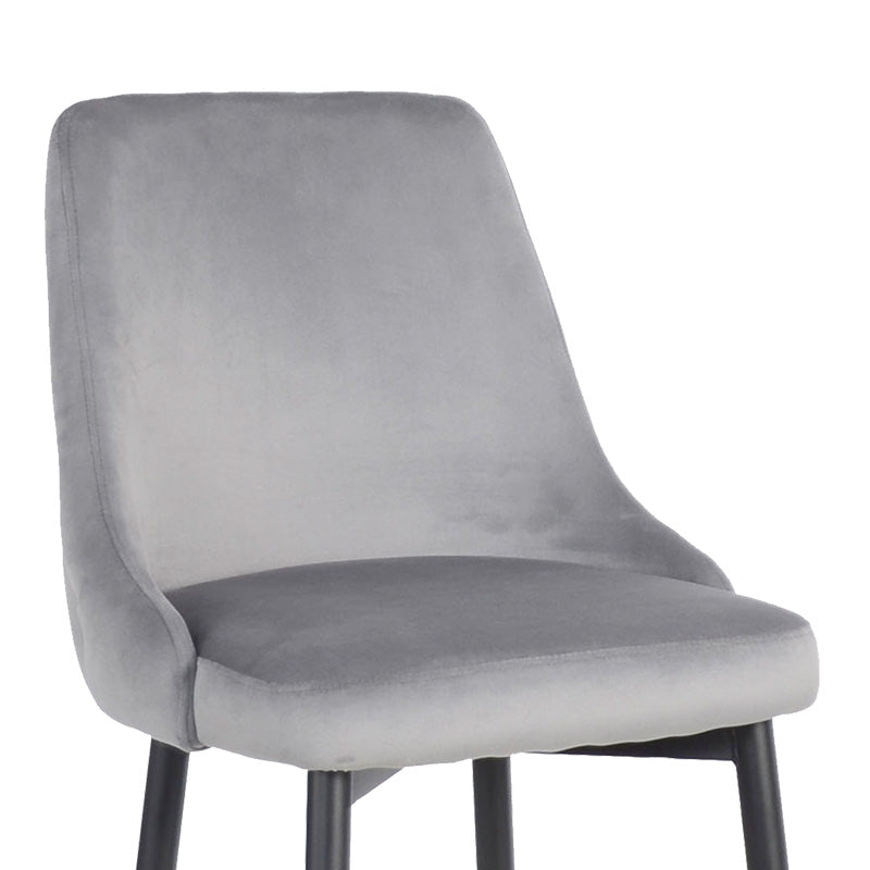 Σκαμπό μπαρ Zedna pakoworld γκρι βελούδο με μαύρα μεταλλικά πόδια 52x57x111εκ - Hippiehome.gr