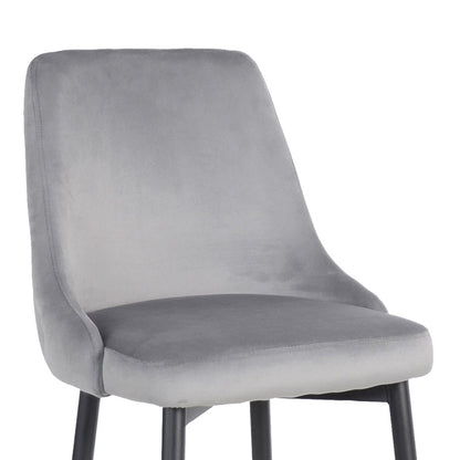 Σκαμπό μπαρ Zedna pakoworld γκρι βελούδο με μαύρα μεταλλικά πόδια 52x57x111εκ - Hippiehome.gr