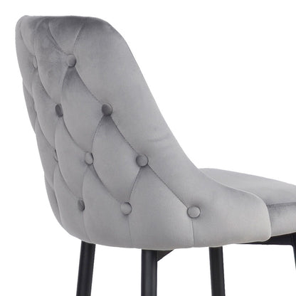 Σκαμπό μπαρ Zedna pakoworld γκρι βελούδο με μαύρα μεταλλικά πόδια 52x57x111εκ - Hippiehome.gr