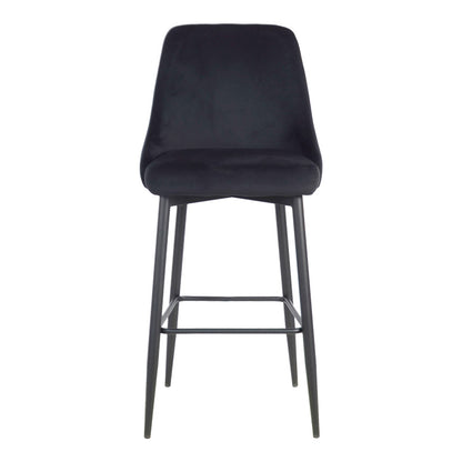 Σκαμπό μπαρ Zedna pakoworld μαύρο βελούδο με μαύρα μεταλλικά πόδια 52x57x111εκ - Hippiehome.gr