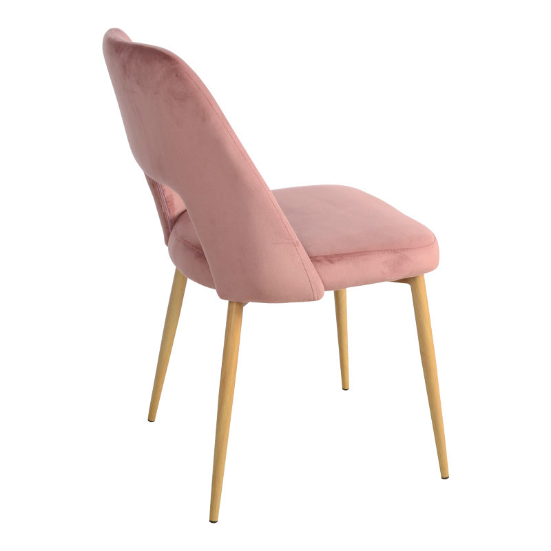 Καρέκλα Murde pakoworld σάπιο μήλο βελούδο και μεταλλικά πόδια σε φυσική απόχρωση 48.5x61x89εκ - Hippiehome.gr