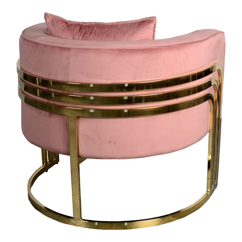 Πολυθρόνα Roblu pakoworld χρυσό μέταλλο και βελούδο σε απόχρωση σάπιο μήλο 72x77.4x70εκ - Hippiehome.gr