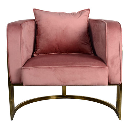 Πολυθρόνα Roblu pakoworld χρυσό μέταλλο και βελούδο σε απόχρωση σάπιο μήλο 72x77.4x70εκ - Hippiehome.gr