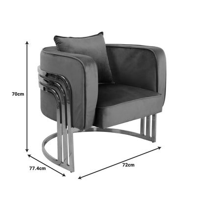 Πολυθρόνα Roblu pakoworld χρυσό μέταλλο και βελούδο σε απόχρωση σάπιο μήλο 72x77.4x70εκ - Hippiehome.gr