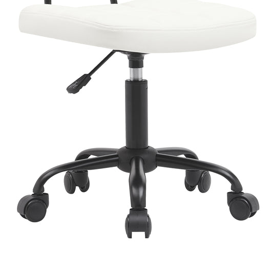 Καρέκλα γραφείου Sedia pakoworld pu σε λευκή απόχρωση 50x50x75-85εκ - Hippiehome.gr