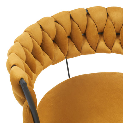 Πολυθρόνα Alkia pakoworld σε κίτρινο βελούδο με μαύρο πόδι μέταλλο 60x57x68εκ - Hippiehome.gr