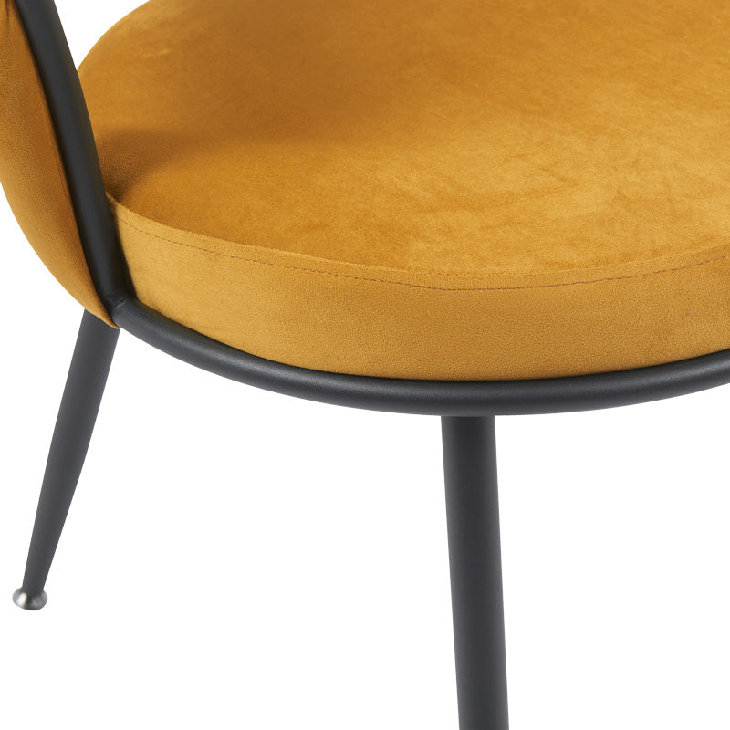 Πολυθρόνα Alkia pakoworld σε κίτρινο βελούδο με μαύρο πόδι μέταλλο 60x57x68εκ - Hippiehome.gr