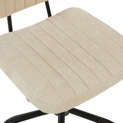Καρέκλα γραφείου Warra pakoworld ύφασμα μπεζ 50x52x76-86εκ - Hippiehome.gr