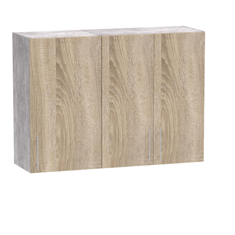 Σύνθεση κουζίνας Festa I pakoworld μελαμίνη σε sonoma απόχρωση και πάγκο σε ανοιχτό γκρι 100x60x85εκ - Hippiehome.gr