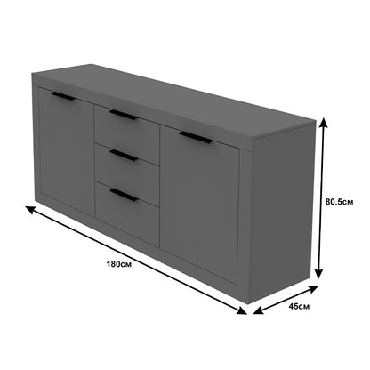 Μπουφές Doha pakoworld σε λευκή απόχρωση 180x45x80.5εκ - Hippiehome.gr