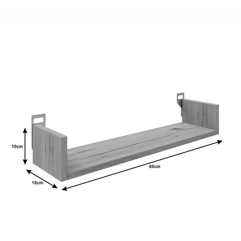 Ραφιέρα τοίχου Derva pakoworld σε cement γκρι απόχρωση 60x15x10cm - Hippiehome.gr