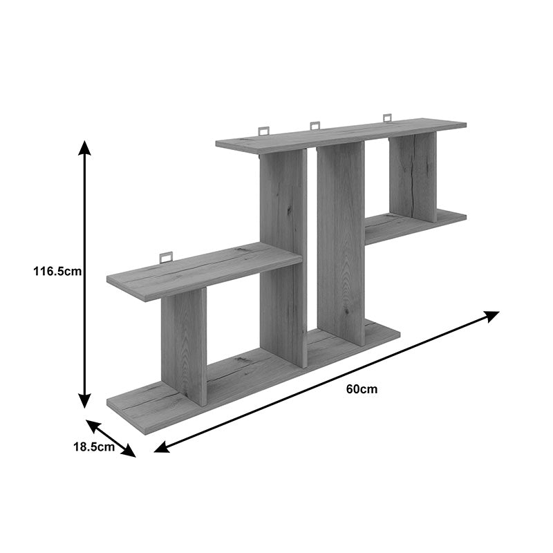 Ραφιέρα τοίχου Vertoura pakoworld σε λευκή απόχρωση 116x18.5x60cm - Hippiehome.gr