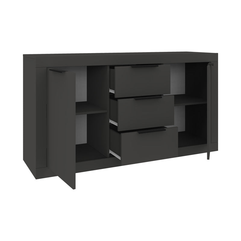 Μπουφές Doha pakoworld σε ανθρακί απόχρωση 150x45x80.5εκ - Hippiehome.gr