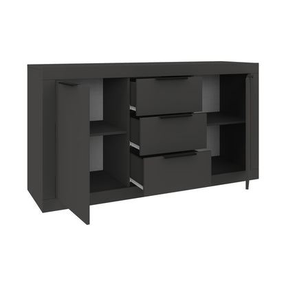 Μπουφές Doha pakoworld σε ανθρακί απόχρωση 150x45x80.5εκ - Hippiehome.gr